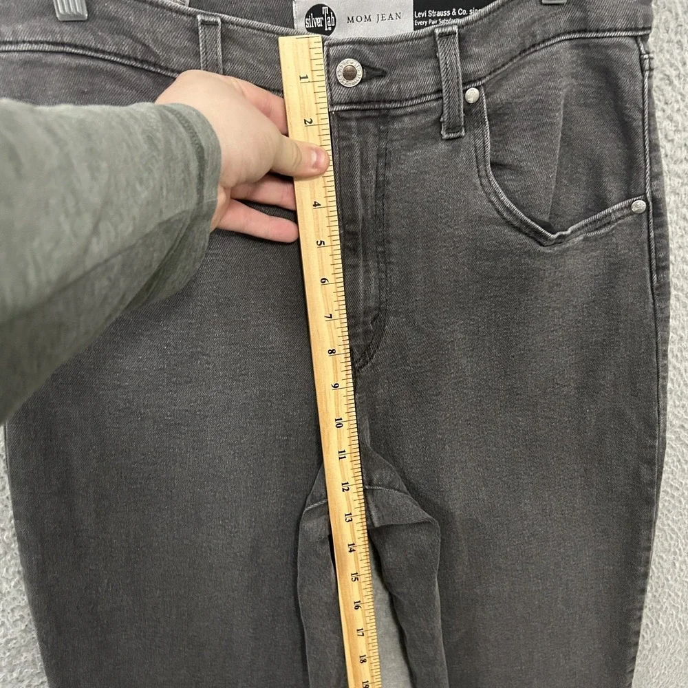 Levis‎ Jeans Womens 31x27 Black Gray Denim Mom SilverTab Cotton Stretch Ladies